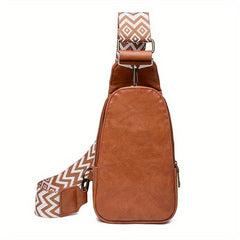 Vintage Bohemian Sling Bag for Women Faux Leather Crossbody Chest Bag