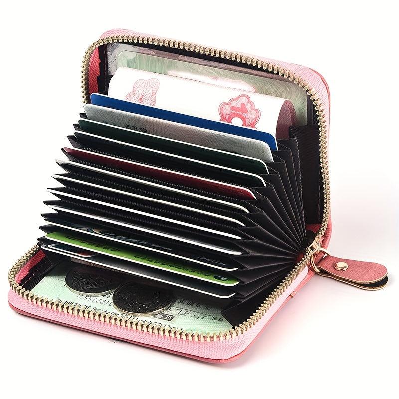 Men's Zipper Card Holder Short Wallet Leather Large Capacity Vintage Coin Purse