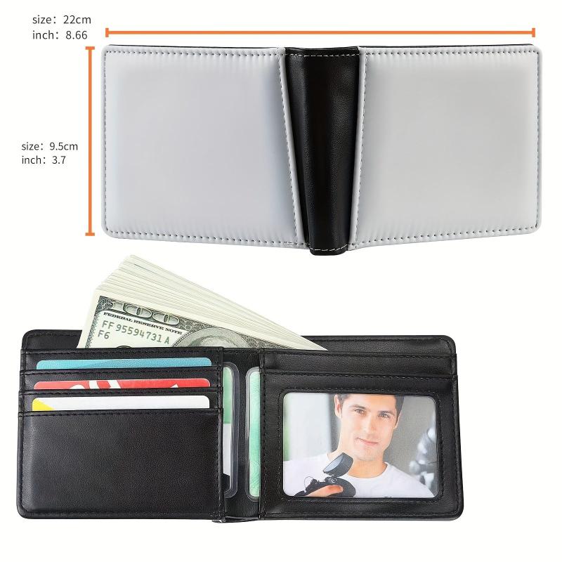 Men's Sublimation Wallet Leather Short Wallet Money Clip Card Holder