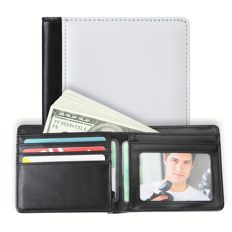 Men's Sublimation Wallet Leather Short Wallet Money Clip Card Holder