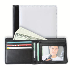 Men's Sublimation Wallet Leather Short Wallet Money Clip Card Holder