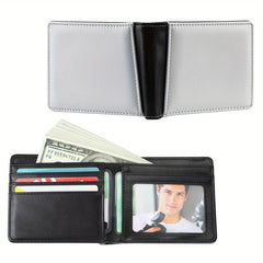 Men's Sublimation Wallet Leather Short Wallet Money Clip Card Holder