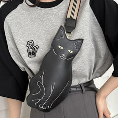 Halloween Cat Crossbody Bag Stylish Shoulder Bag for Shopping