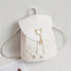 Women's Mini Backpack - Stylish Argyle Quilted Bag for School and Travel