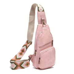 Retro Wax Leather Mini Sling Bag Pockets PU Leather Chest Bag