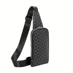 Geometric Pattern Sling Bag PU Leather Chest Bag
