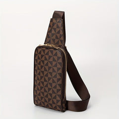 Geometric Pattern Sling Bag PU Leather Chest Bag