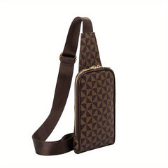 Geometric Pattern Sling Bag PU Leather Chest Bag