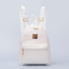 Crocodile Pattern Mini Backpack PU Leather Casual Rucksack