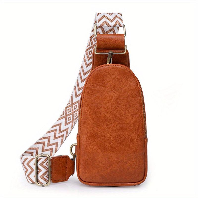 Geometric Strap Sling Bag Boho Style Crossbody Bag