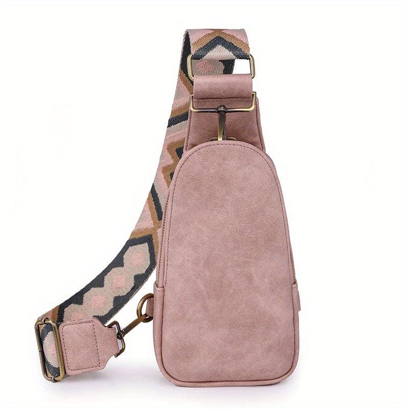 Geometric Strap Sling Bag Boho Style Crossbody Bag