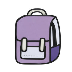 2D Cartoon Shape Backpack Contrast Bag Kids School Bag