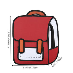 2D Cartoon Shape Backpack Contrast Bag Kids School Bag