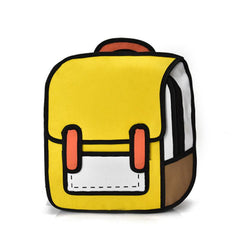 2D Cartoon Shape Backpack Contrast Bag Kids School Bag