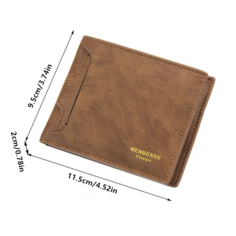 Men's Leather Short Wallet Money Clip Card Holder ID Window Coin Purse