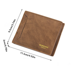 Men's Leather Short Wallet Money Clip Card Holder ID Window Coin Purse