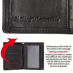 Vintage Short Wallets Men Leather RFID Blocking Wallet Chain Credit Card Holder