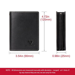 Vintage Short Wallets Men Leather RFID Blocking Wallet Chain Credit Card Holder
