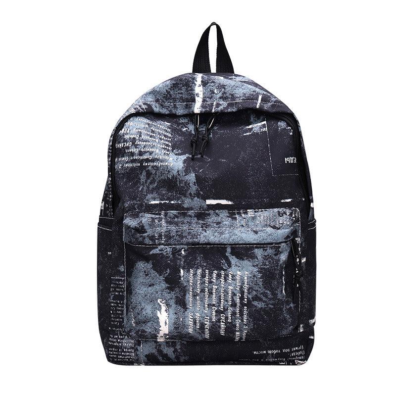 Vintage Graffiti Pattern Backpack Large Capacity Travel Bag