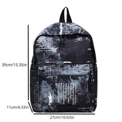 Vintage Graffiti Pattern Backpack Large Capacity Travel Bag