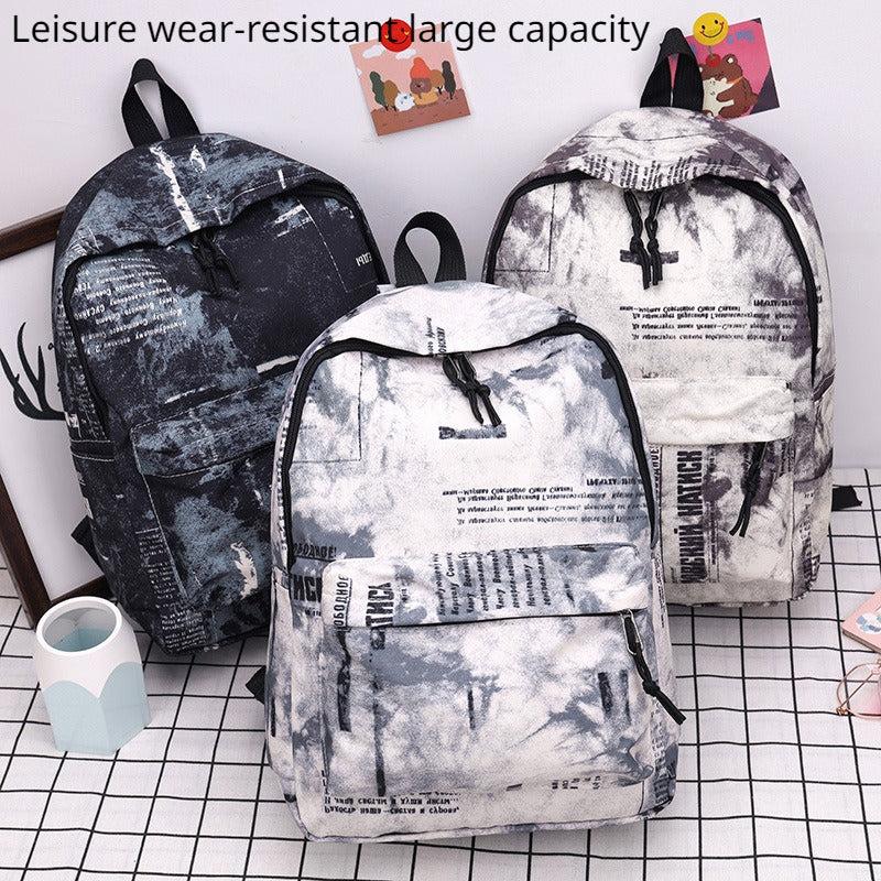 Vintage Graffiti Pattern Backpack Large Capacity Travel Bag