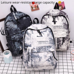 Vintage Graffiti Pattern Backpack Large Capacity Travel Bag