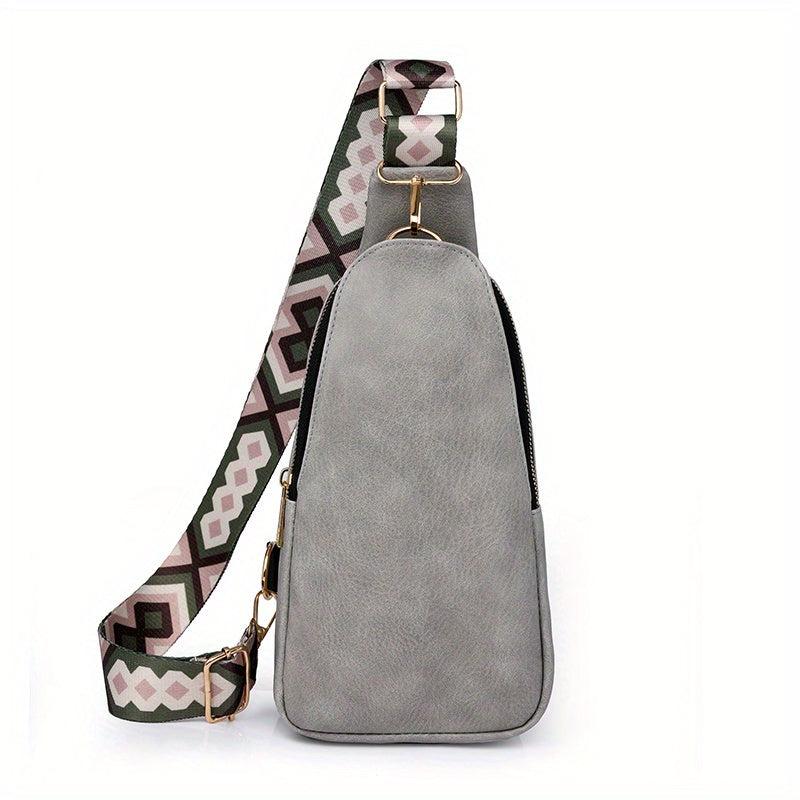 Vintage Crossbody Bag Retro PU Chest Bag Women's Casual Sling Bag