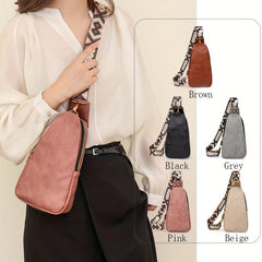 Vintage Crossbody Bag Retro PU Chest Bag Women's Casual Sling Bag