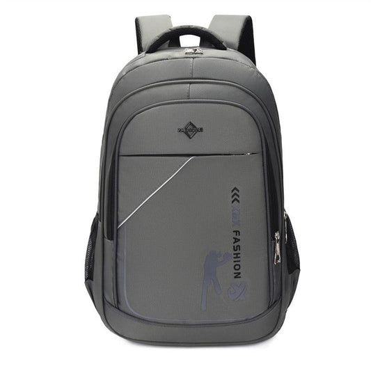 Solid Schoolbag Men College Student Backpack Sports Casual Computer Travel Bag