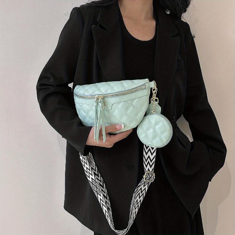 Argyle Quilted Fanny Pack Waist Bag With Coin Purse