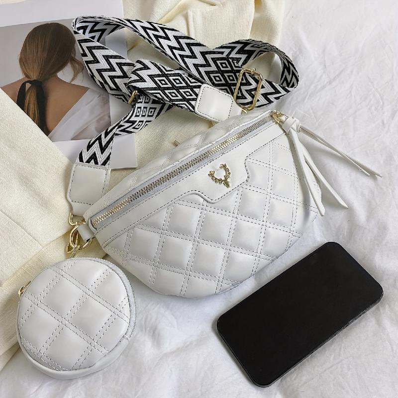 Argyle Quilted Fanny Pack Waist Bag With Coin Purse