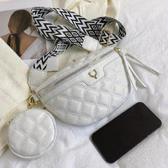 Argyle Quilted Fanny Pack Waist Bag With Coin Purse