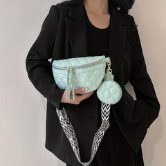Argyle Quilted Fanny Pack Waist Bag With Coin Purse