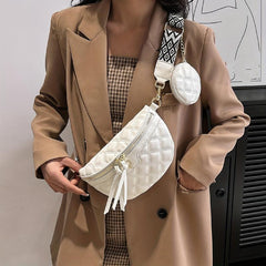 Argyle Quilted Fanny Pack Waist Bag With Coin Purse