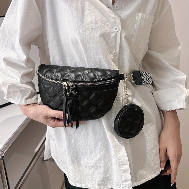 Argyle Quilted Fanny Pack Waist Bag With Coin Purse