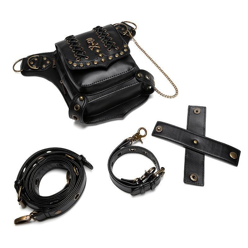 Gothic Skull Waist Thigh Bag Crossbody Purse