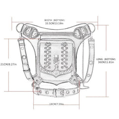 Gothic Skull Waist Thigh Bag Crossbody Purse