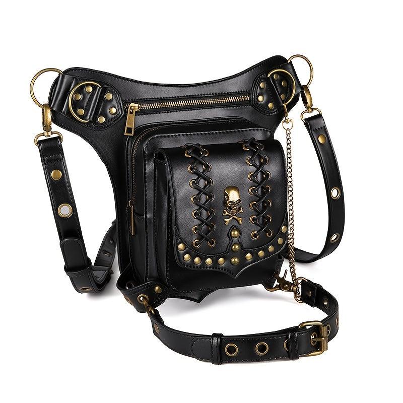 Gothic Skull Waist Thigh Bag Crossbody Purse