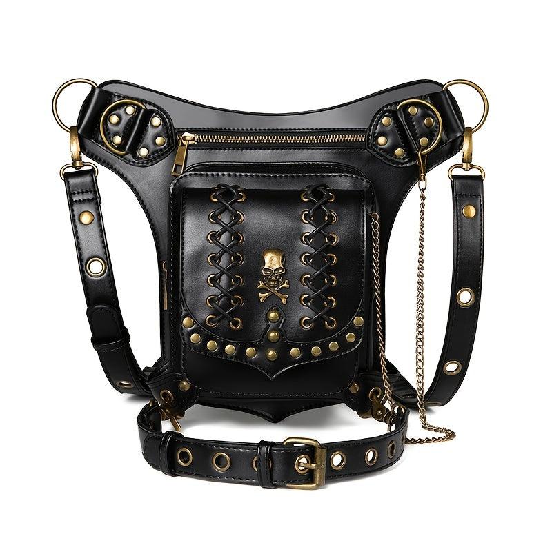 Gothic Skull Waist Thigh Bag Crossbody Purse