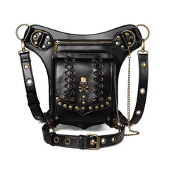 Gothic Skull Waist Thigh Bag Crossbody Purse
