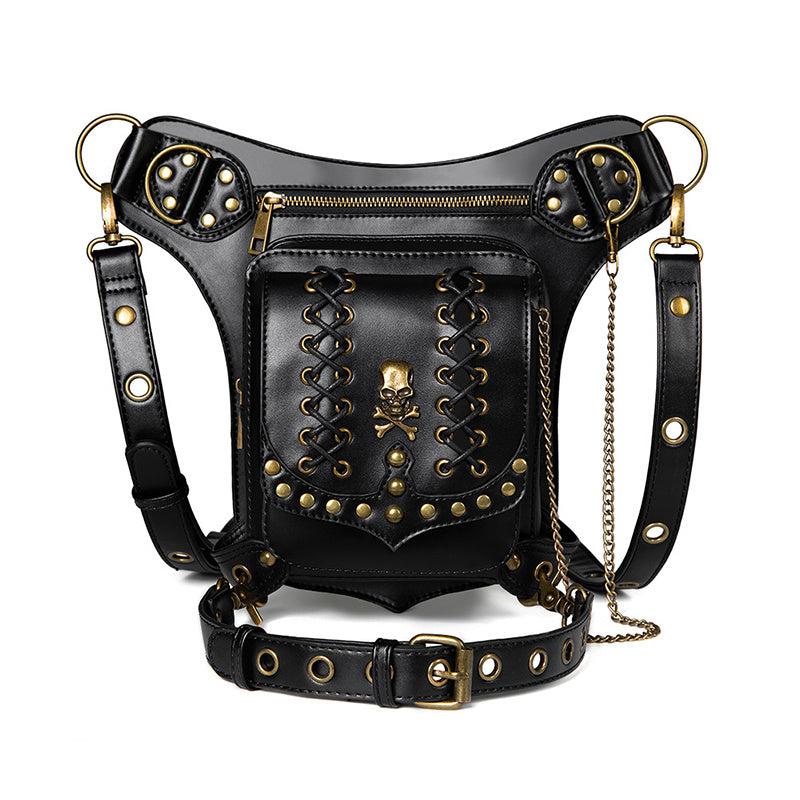 Gothic Skull Waist Thigh Bag Crossbody Purse