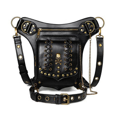 Gothic Skull Waist Thigh Bag Crossbody Purse