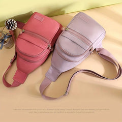 Zipper Front Sling Bag Nylon Crossbody Bag Women's Chest Purse