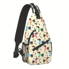 Gothic Skull Chest Bag Cartoon Print Sling Bag for Halloween