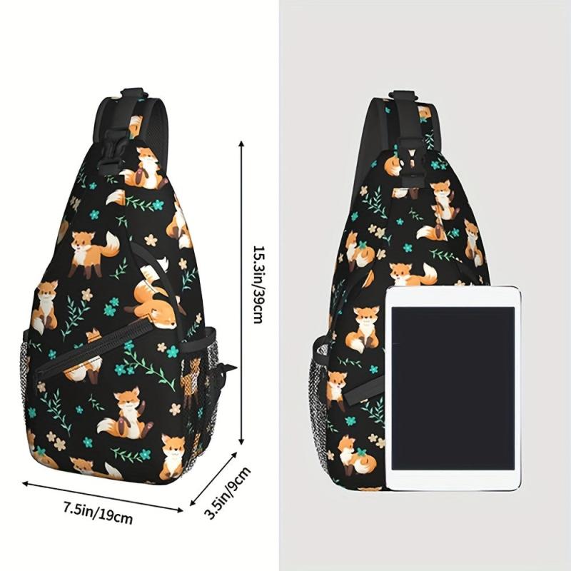 Gothic Skull Chest Bag Cartoon Print Sling Bag for Halloween