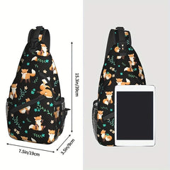 Gothic Skull Chest Bag Cartoon Print Sling Bag for Halloween