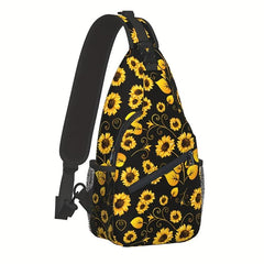Gothic Skull Chest Bag Cartoon Print Sling Bag for Halloween