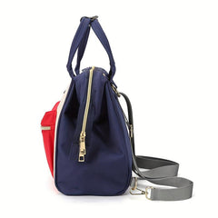 Contrast Backpack Mommy Bag Large Capacity Portable Functional Bag