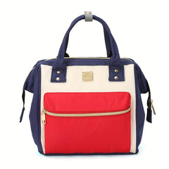 Contrast Backpack Mommy Bag Large Capacity Portable Functional Bag