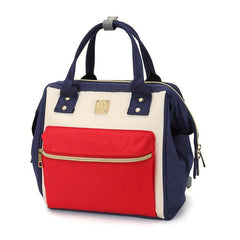 Contrast Backpack Mommy Bag Large Capacity Portable Functional Bag